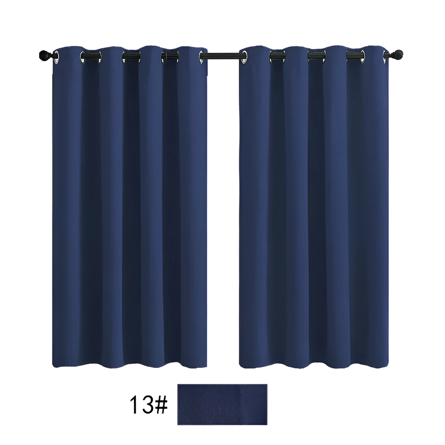 Outdoor waterproof polyester shade curtain for pergola in black colour with metal grommets