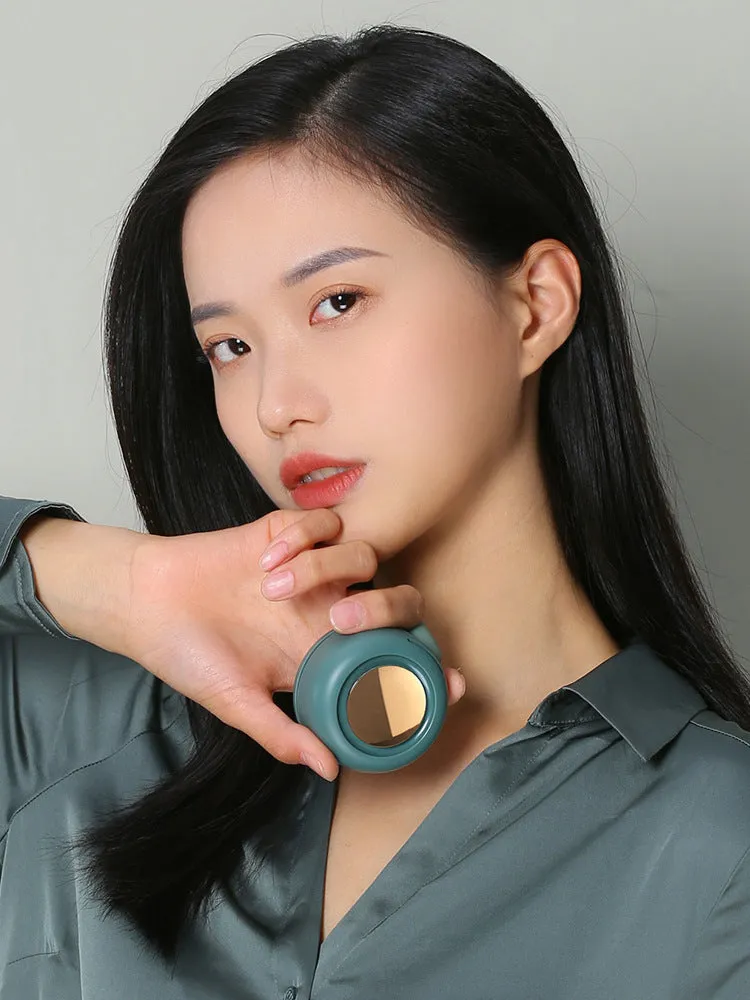 Mini clip fan with flexible clip, 900mAh USB charging, three speed settings in green