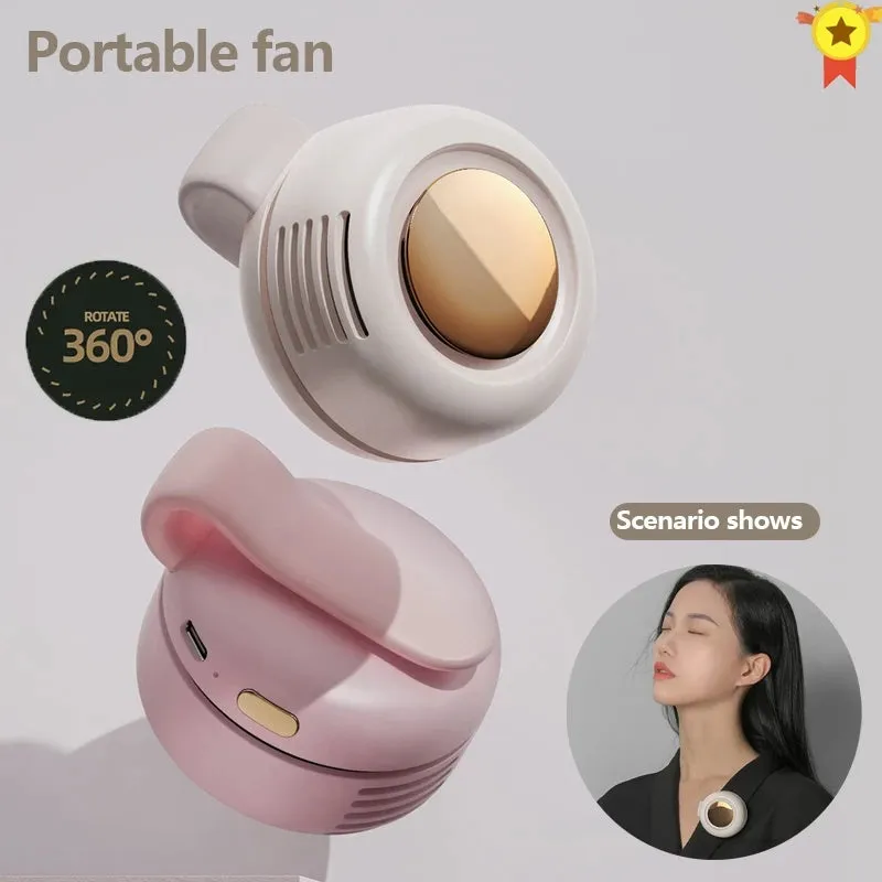 Mini clip fan with flexible clip, 900mAh USB charging, three speed settings in green