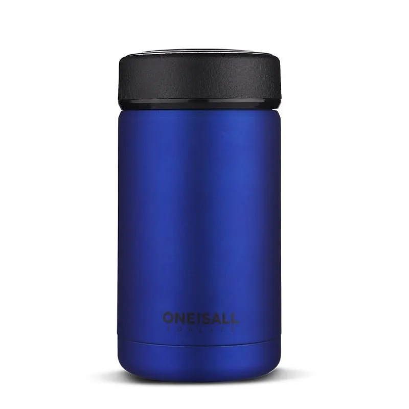 ONE IS ALL 400ml 304 stainless steel vacuum insulated cup with silicone seal, available in black