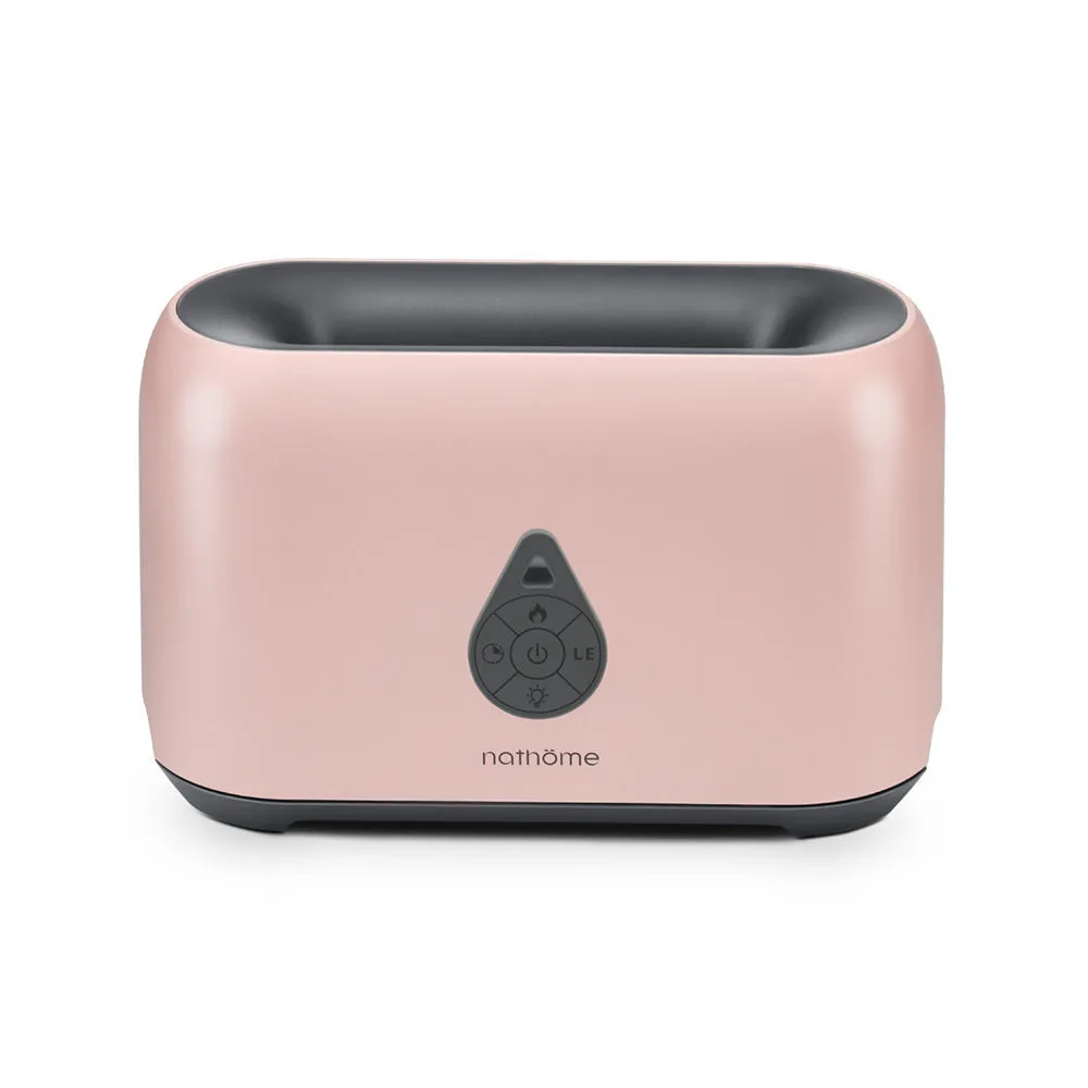Mini remote control flame diffuser air humidifier round plastic USB powered household use white colour