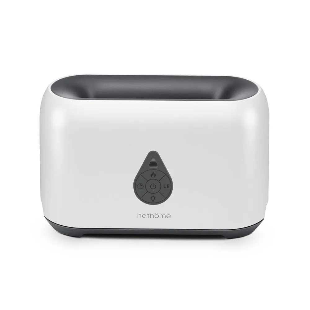 Mini remote control flame diffuser air humidifier round plastic USB powered household use white colour
