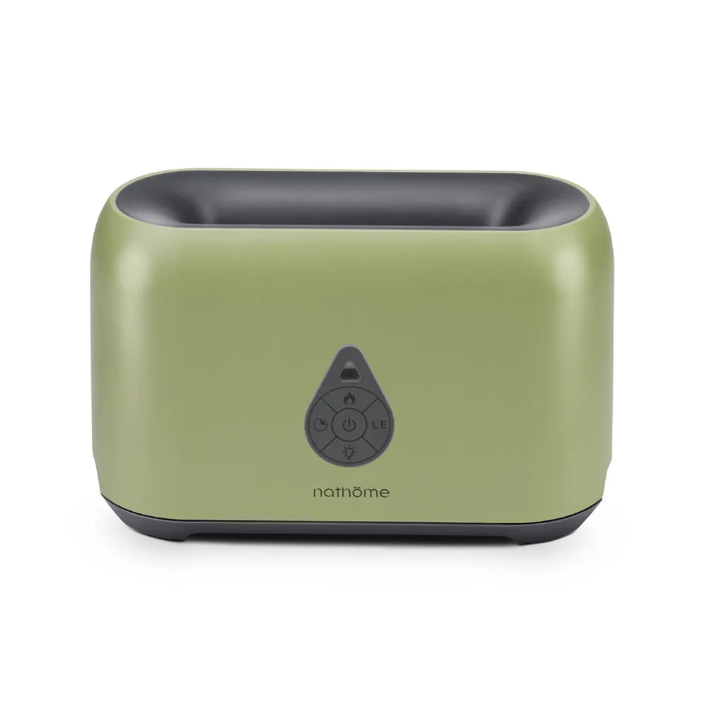 Mini remote control flame diffuser air humidifier round plastic USB powered household use white colour