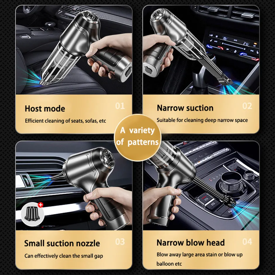Wireless handheld car vacuum cleaner ABS body with rechargeable lithium battery and USB charging cable