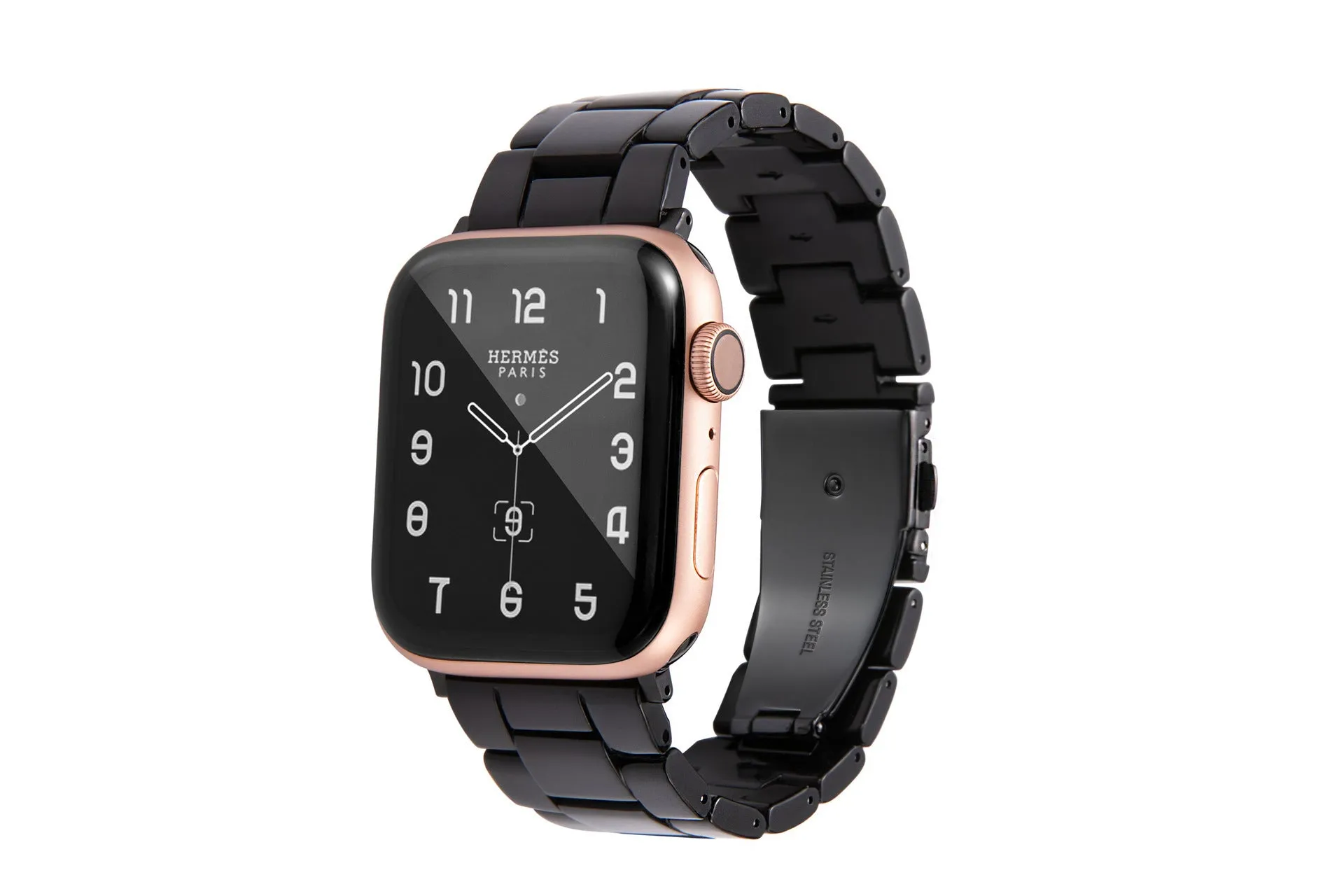 Slim resin watch strap in Army Green for Apple Watch 38-45mm with silver buckle