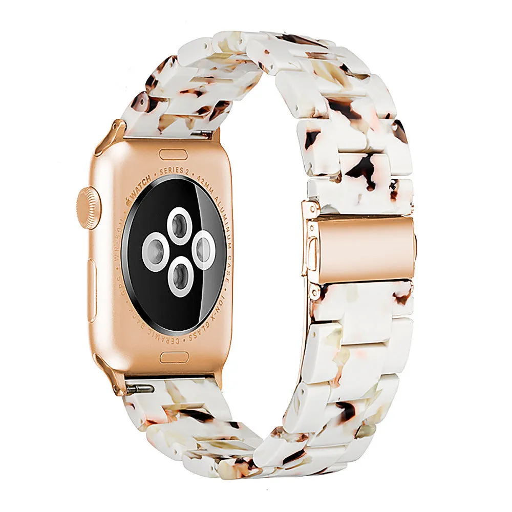 Slim resin watch strap in Army Green for Apple Watch 38-45mm with silver buckle