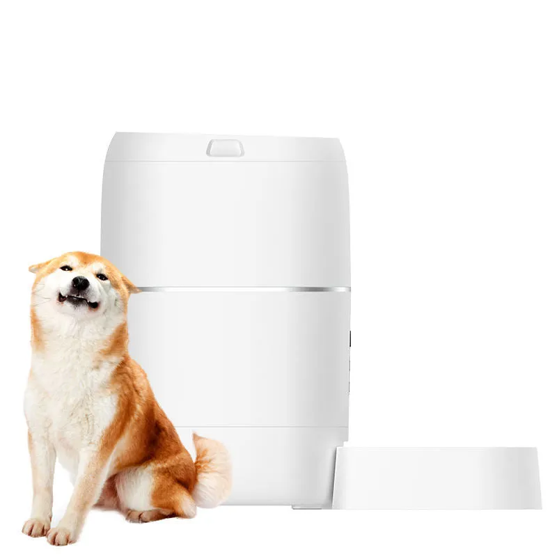 Smart Pet Automatic Feeder Water Feeder in white ABS plastic with compact design