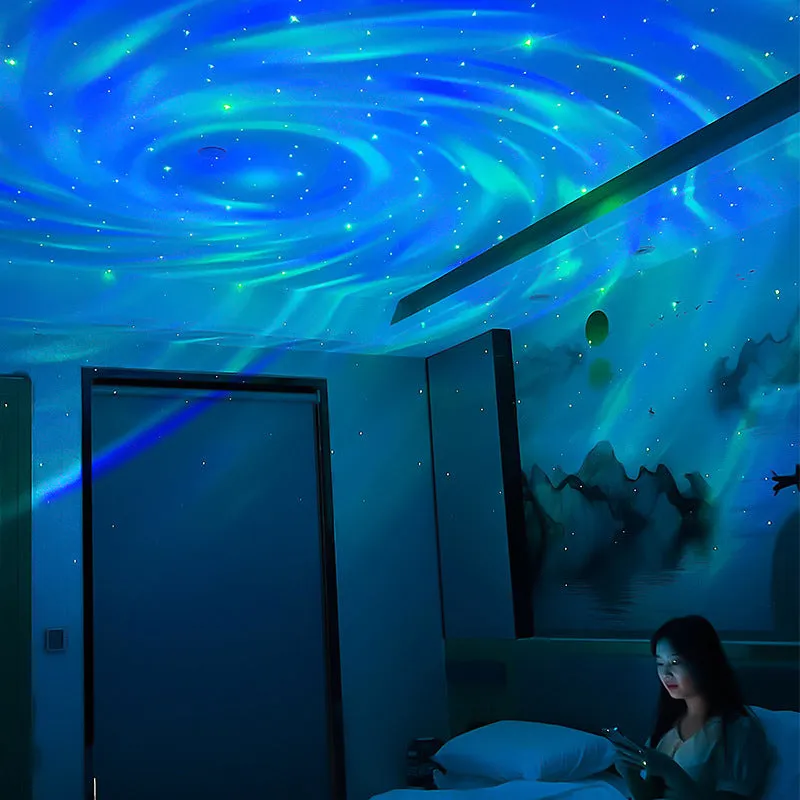 White ABS USB rechargeable starry sky galaxy projector night light with remote control