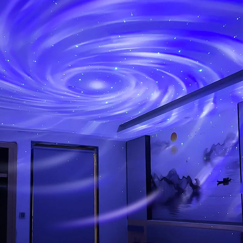 White ABS USB rechargeable starry sky galaxy projector night light with remote control