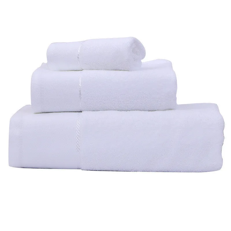 Cotton absorbent hotel bath towel 70x140cm 600g in white blue grey colours