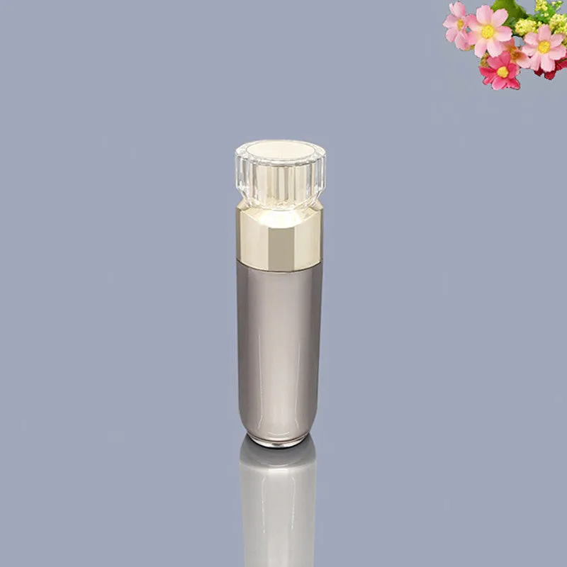Acrylic cosmetics sub-bottling box with champagne gold and brushed white empty bottles in various sizes