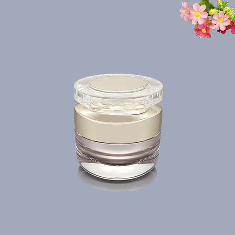 Acrylic cosmetics sub-bottling box with champagne gold and brushed white empty bottles in various sizes