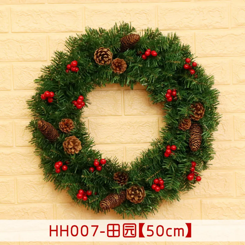 Natural rattan Christmas wreath ring door hanging in 40cm 50cm 60cm sizes