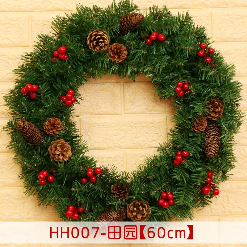 Natural rattan Christmas wreath ring door hanging in 40cm 50cm 60cm sizes