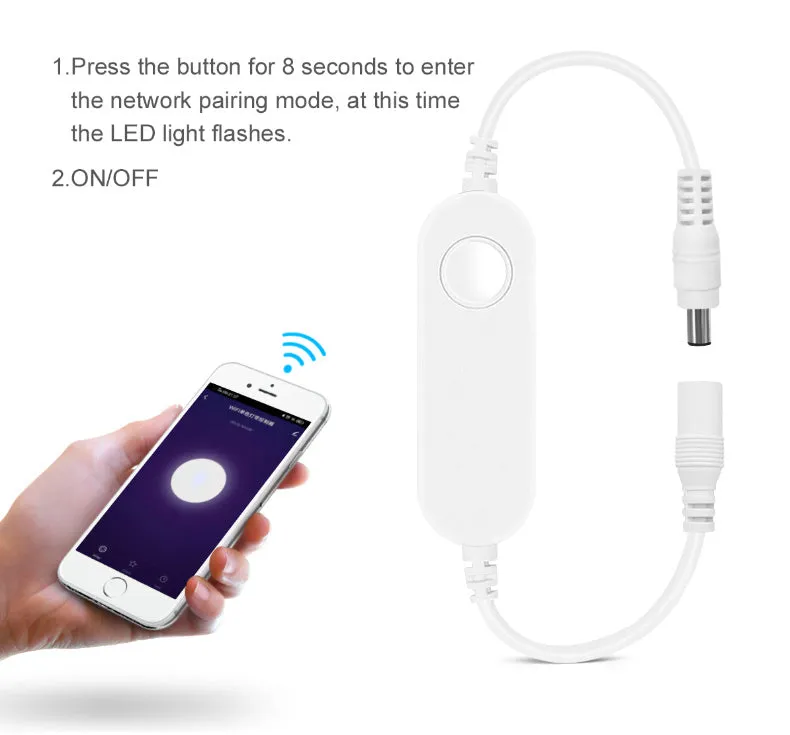 Smart LED neon light strip in blue with remote control and app interface, 10mm width, IP65 waterproof for home decoration