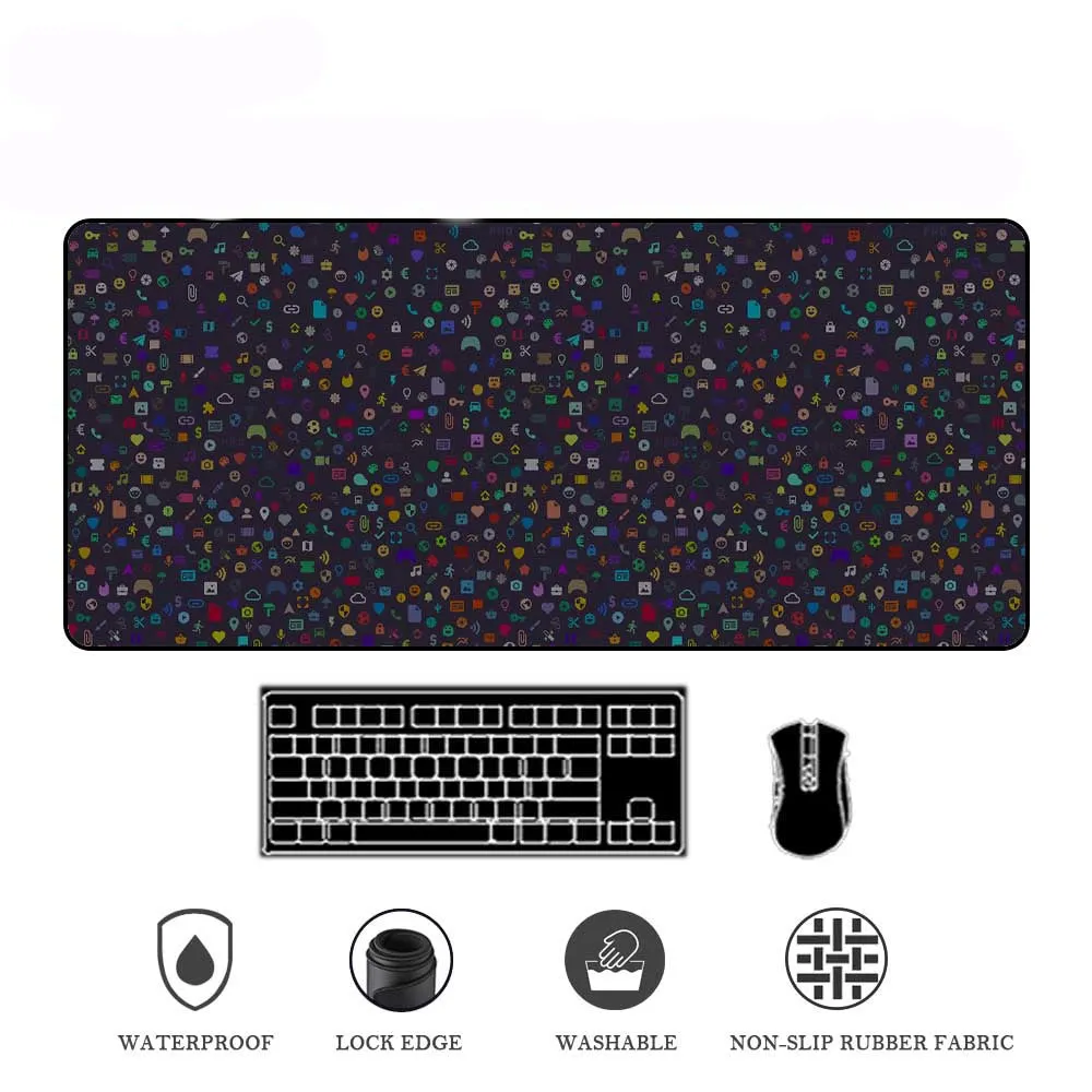 Desktop gaming mouse pad with rubber base and heat transfer pattern on cloth surface
