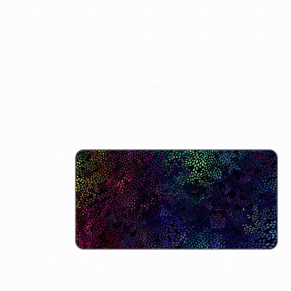 Desktop gaming mouse pad with rubber base and heat transfer pattern on cloth surface