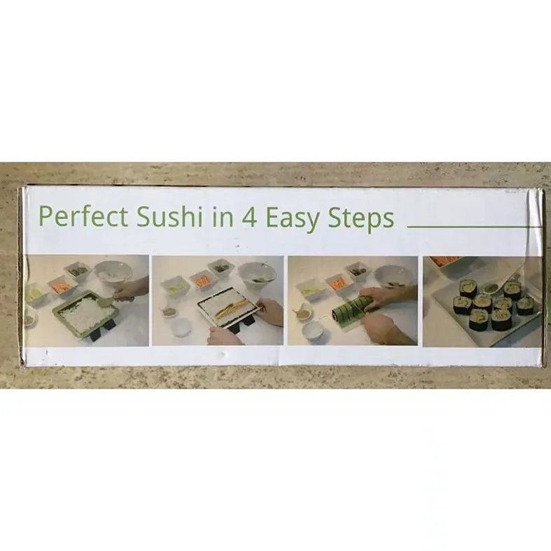 DIY simple sushi making machine with PP stainless steel body and wire, colour box packaging