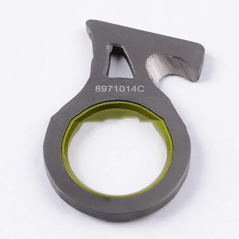 Portable emergency cutting tool made of 440 steel in black, 4.3 x 2.4 cm size with sharp cutting rope