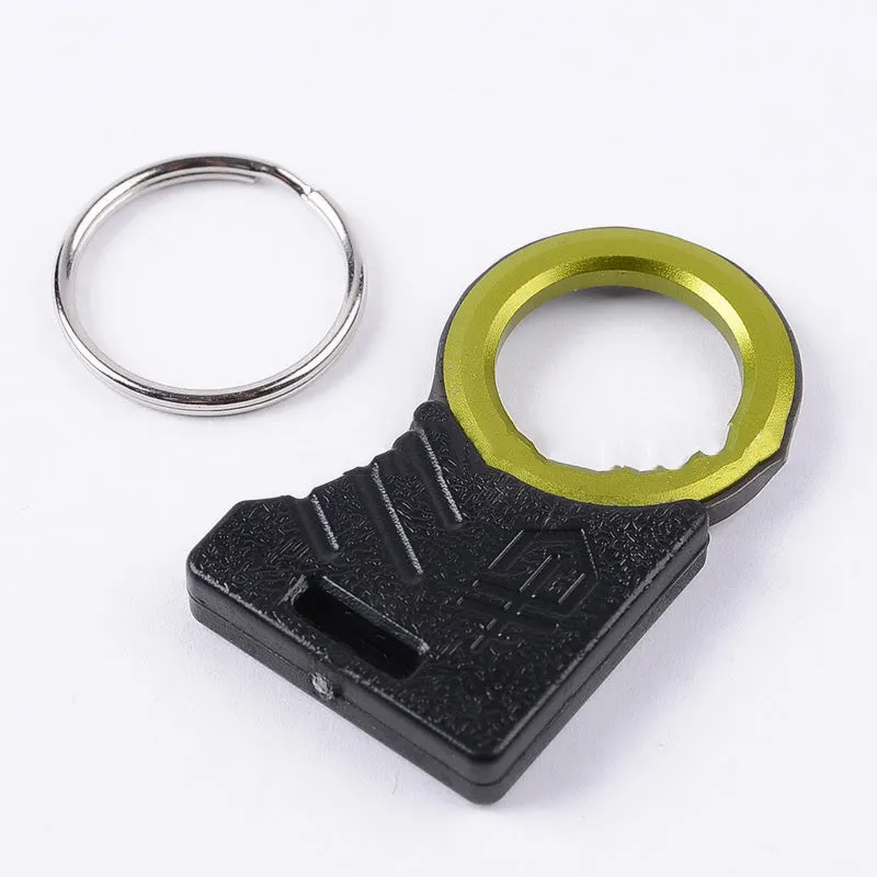 Portable emergency cutting tool made of 440 steel in black, 4.3 x 2.4 cm size with sharp cutting rope