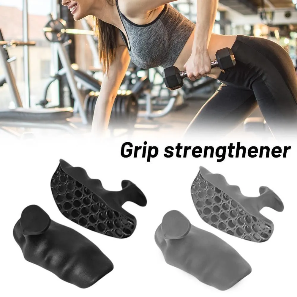 Anti-slip grip strengthener for dumbbell lifting in gray color