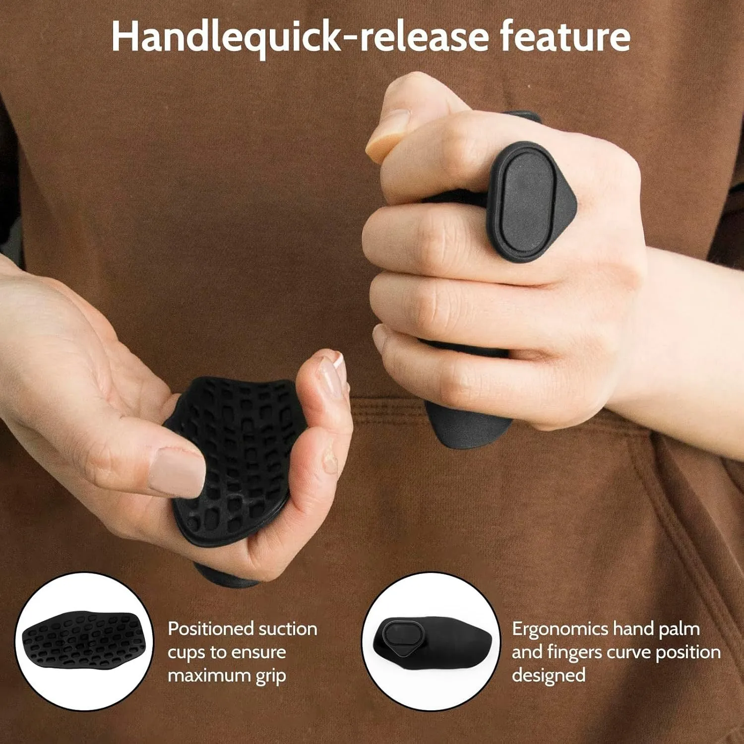 Anti-slip grip strengthener for dumbbell lifting in gray color