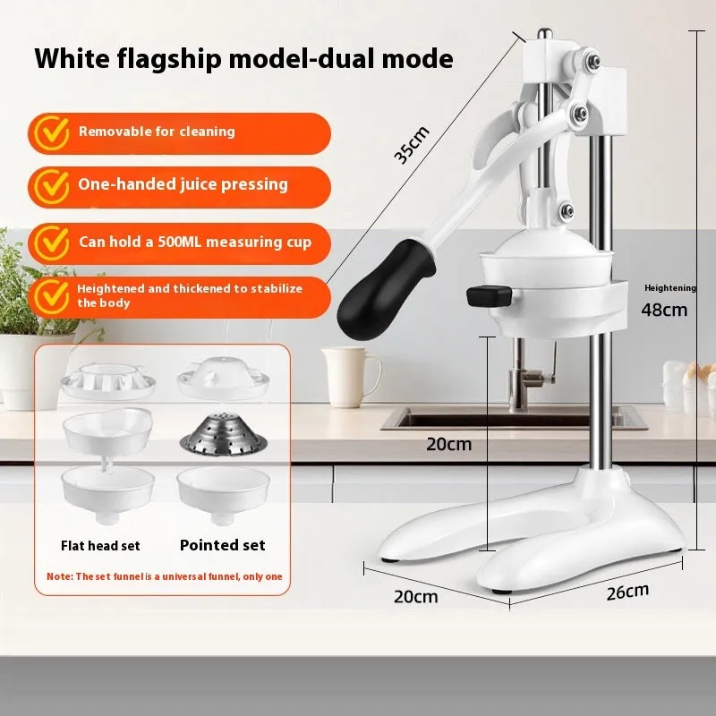 Manual stainless steel orange juice juicer 480cm with quick disassembly and flat mould design