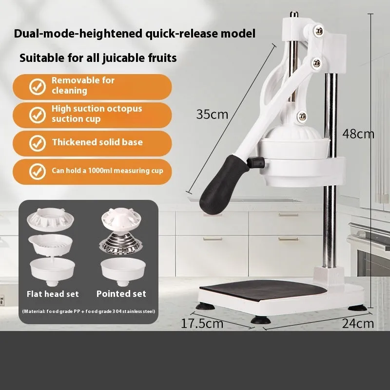 Manual stainless steel orange juice juicer 480cm with quick disassembly and flat mould design