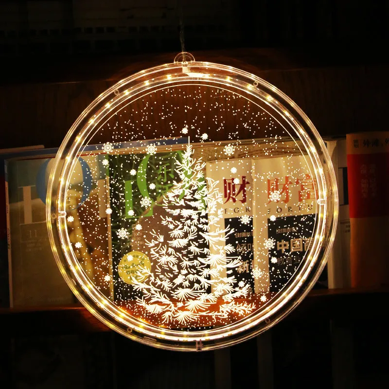 Small LED Christmas decorative disc light with E14 base, plastic shell, 170mm diameter, dimmable function