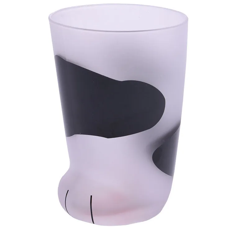 Creative cat paw glass mug with frosted finish and 300ml capacity