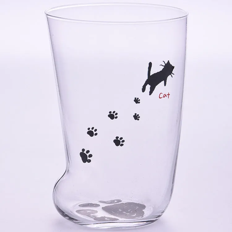 Creative cat paw glass mug with frosted finish and 300ml capacity