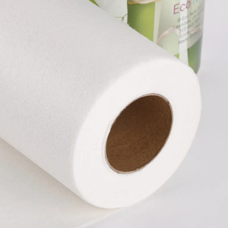 Roll of reusable bamboo kitchen dish cloth with thick soft absorbent fabric