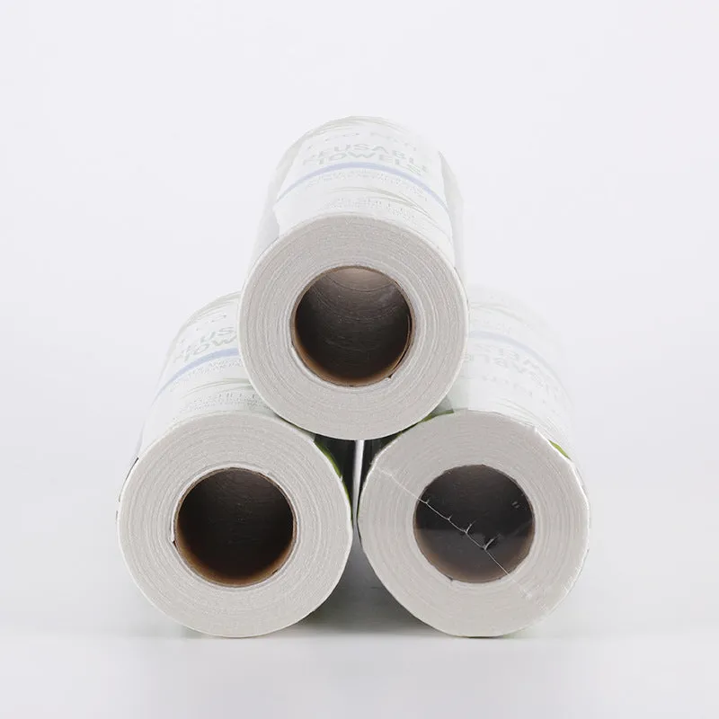 Roll of reusable bamboo kitchen dish cloth with thick soft absorbent fabric