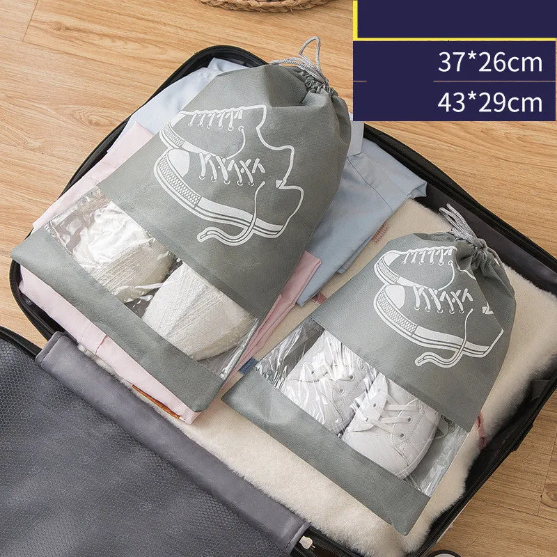Grey shoe bag travel storage dust cover for shoes with 10-pack option
