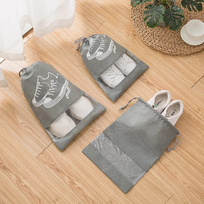 Grey shoe bag travel storage dust cover for shoes with 10-pack option