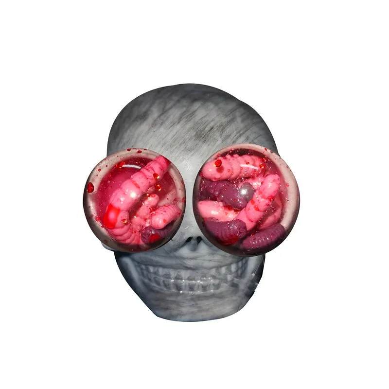 Grey skeleton monster pinch music decompression ball toy 8 by 7 centimetres