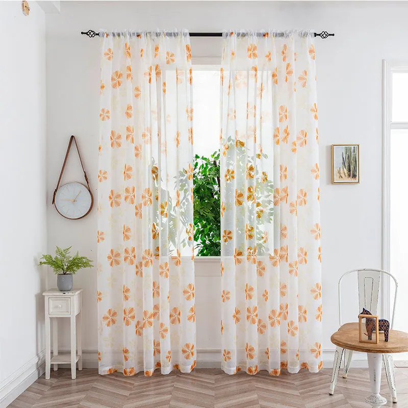Polyester mesh curtain in beige, light transmission, bedroom window, modern simplicity style