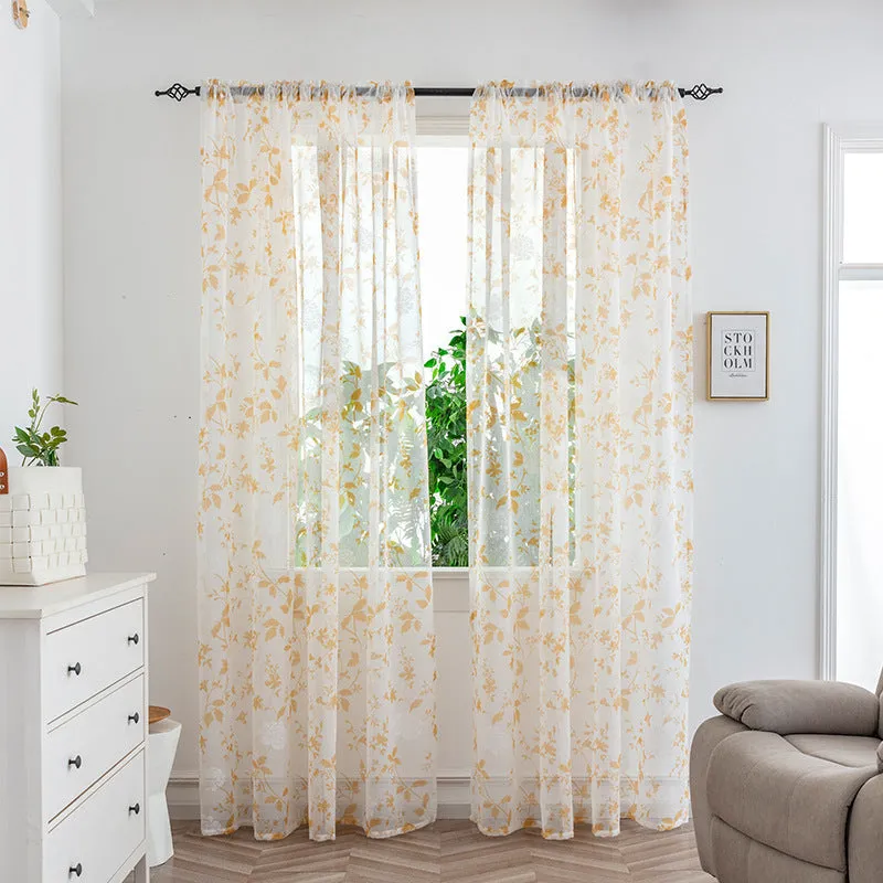 Polyester mesh curtain in beige, light transmission, bedroom window, modern simplicity style