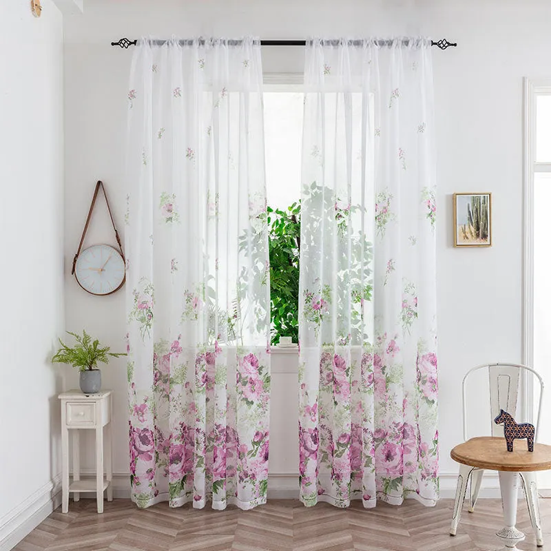 Polyester mesh curtain in beige, light transmission, bedroom window, modern simplicity style
