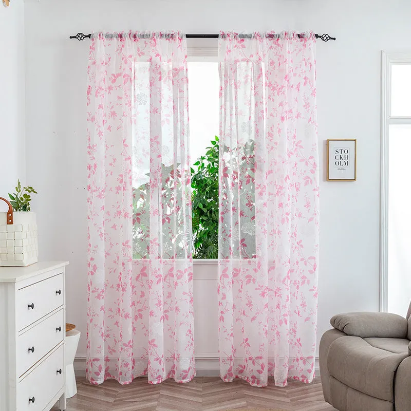 Polyester mesh curtain in beige, light transmission, bedroom window, modern simplicity style