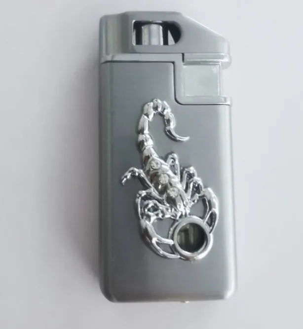 Scorpion chip gas lighter model F284 in gold with metal housing and compact 65mm size