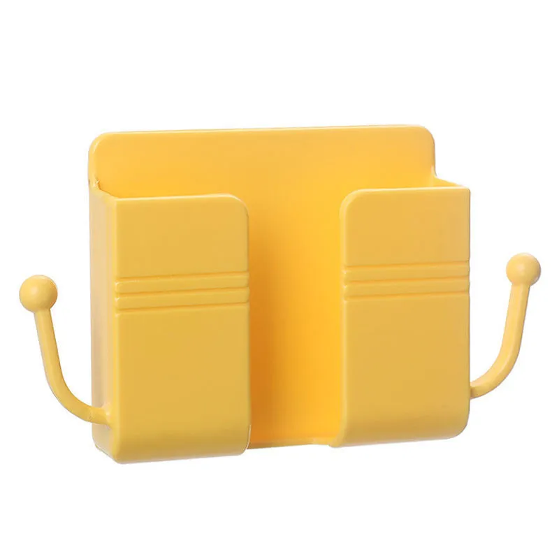 PP plastic paste wall storage box in Nordic blue with adhesive sticker mount, sealed lid, on a clean wall