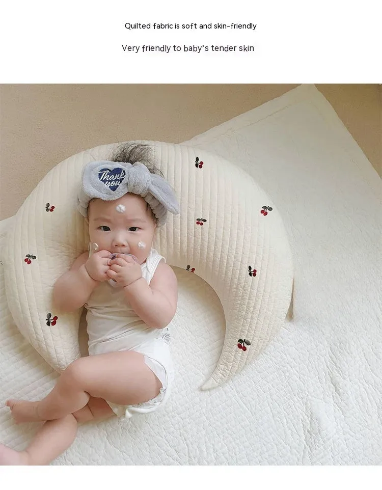 Anti-mite pure cotton baby nursing U-shape pillow in bear pattern, 56x65cm size