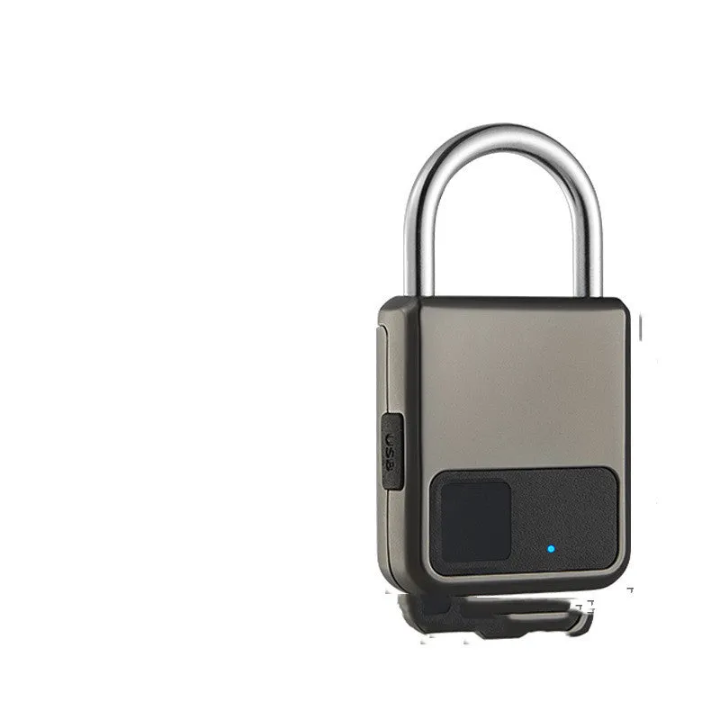 Smart Fingerprint Padlock Waterproof Anti-theft with rechargeable lithium battery for locker and luggage security