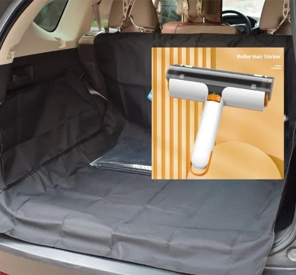 New waterproof dog car boot mat in grey 600D Oxford cloth with anti-skid net and storage bag for medium and large dogs