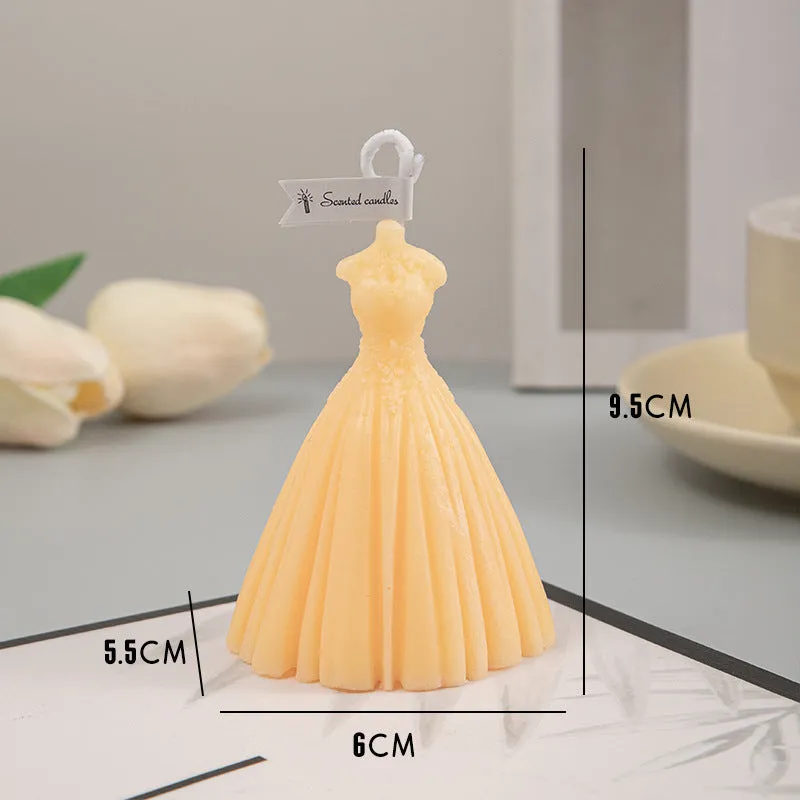 Handmade paraffin wax cylindrical wedding aromatherapy candle in pure white (tuberose) colour