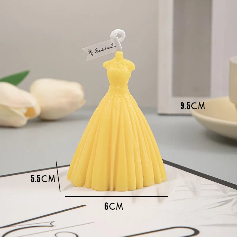 Handmade paraffin wax cylindrical wedding aromatherapy candle in pure white (tuberose) colour