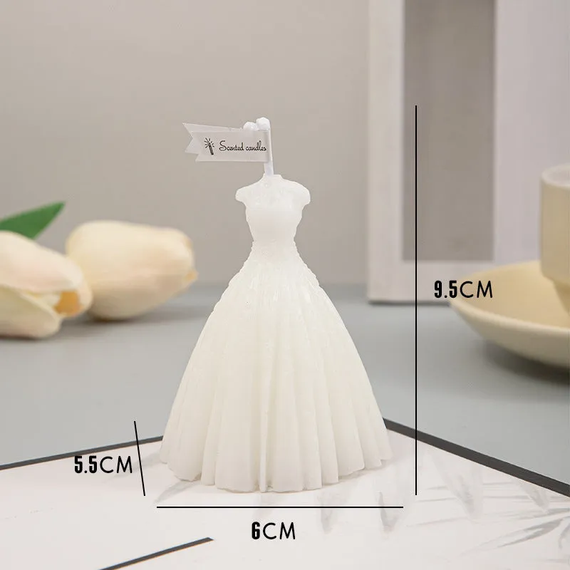 Handmade paraffin wax cylindrical wedding aromatherapy candle in pure white (tuberose) colour