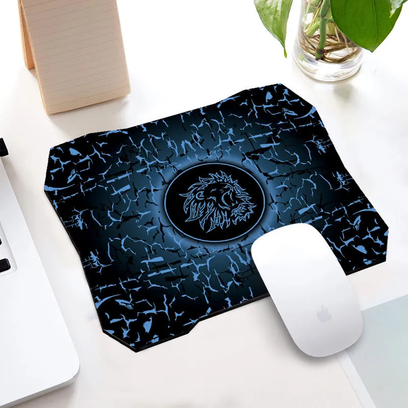 Office gaming mouse pad with rubber cloth construction and roar pattern in orange colour