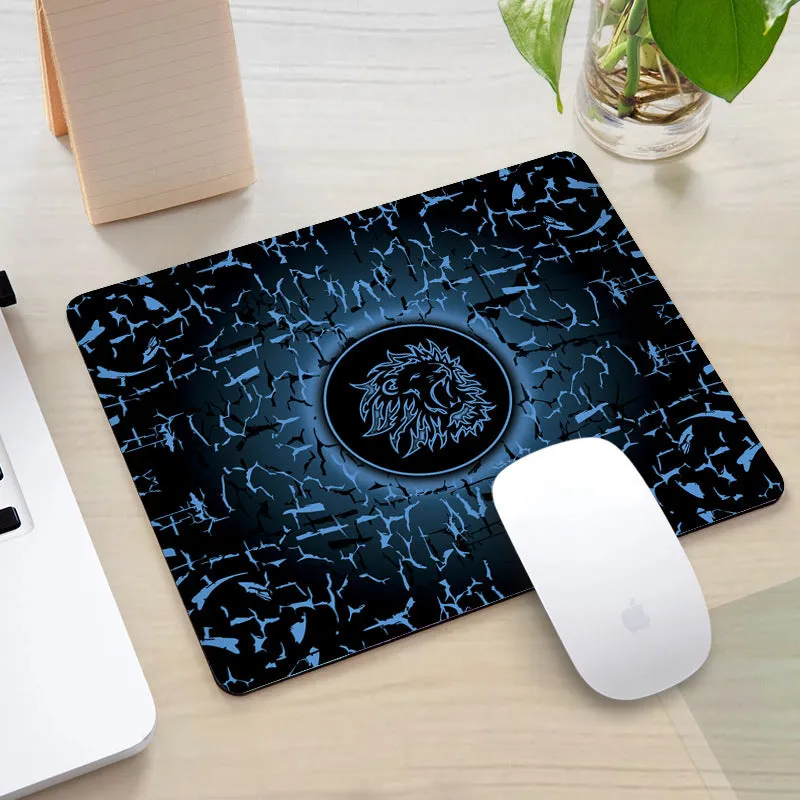 Office gaming mouse pad with rubber cloth construction and roar pattern in orange colour